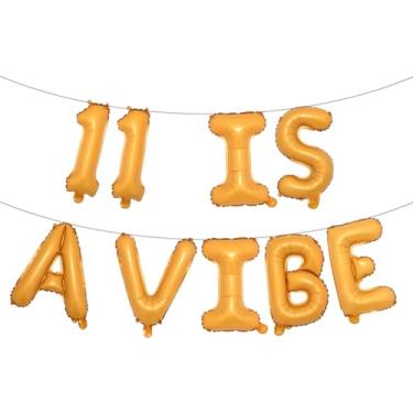 Imagem de Eleven is a Vide Birthday Decor Balloon Banner Groovy 11th Birthday Party Decor Retro Rainbow Balloon Hippie 70s 11th Bday Supplies for Girl Retro Hippie Party (11 IS A VIBE Orange)