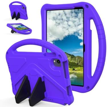 Imagem de YRH Capa para tablet Urao C107 25.7 cm 2024, capa infantil EVA à prova de choque com alça para tablet Urao Android 10,1 polegadas (roxa)