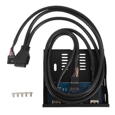 Imagem de Zopsc Hub do Painel Frontal USB 3.0, Baía de Disquete de 3,5 Polegadas para o Adaptador de Interface de áudio USB 3.0 e HD Duplo, Conector de 19 Pinos para Caixa de Computador para PC (BLACK)