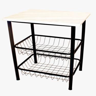 Imagem de Mesa Para Microondas 55 Cm Com 2 Cestos Moura Preto