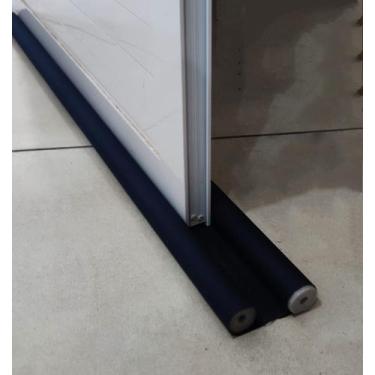 Imagem de Kit 4 trilho veda po protetor rolinho veda porta tecido de lona 90cm -