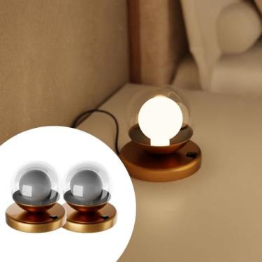 Imagem de Kit 2 Abajur de Mesa Dama moderno Com Globo 10cm Decoração iluminação 