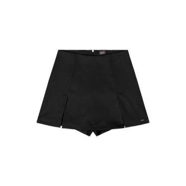 Imagem de Short-Saia Juvenil em Tecido Gloss, Preto, 12