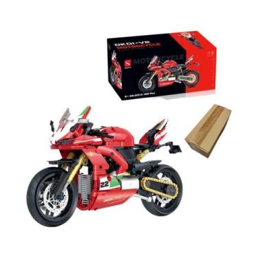 Imagem de Blocos De Montar De Motocicleta Harley Brinquedo De Corrida Para Crian