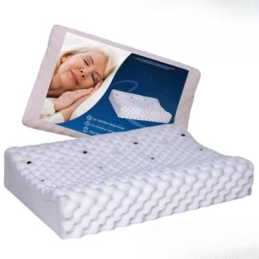 Imagem de Travesseiro Cervical, Conjunto de Travesseiros MagnéTicos para CorreçãO Cervical, Conjunto de 2 PeçAs, Inclui Espuma Infravermelha Macia, FunçãO Antirronco(1 Travesseiro cervical somente)