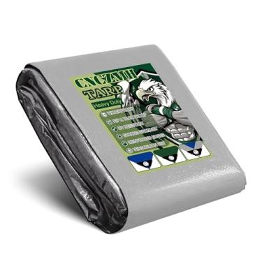 Imagem de CNCZMH Lona resistente à prova d'água, tamanho com acabamento de 8 mm de espessura ao ar livre, capa de lona multiuso, lona pequena para acampamento de abrigo de chuva de emergência (prata/azul, 3 x