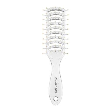 Imagem de Escova Cabelo Retangular Vazada Coleção Diamond Marco Boni, Transparen