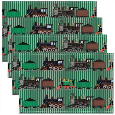 Imagem de Tapetes de mesa para crianças e adultos, retro, motor a vapor, meninos, meninas, decoração de festa em casa, ambientes internos e externos, tapetes de refeição, pista de carro, decoração de quarto de