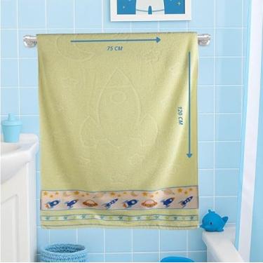 Imagem de Toalha Infantil De Banho 100% Algodão Macia Alta Absorção Para Bebê e Criança (Verde)