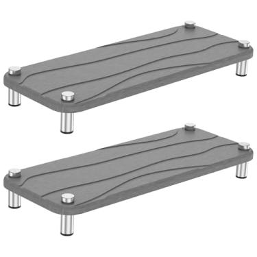 Imagem de LYIYEYAN 2 peças de bandeja de secagem de pedra, organizador de pia de secagem instantânea sólida, bandeja de sabão de pedra absorvente de água, bandeja de pia de pedra de diatomita para manter seca