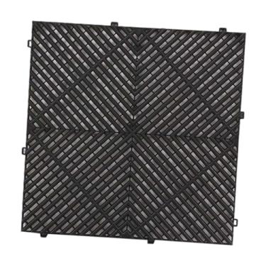 Imagem de Bothyi Tapete de drenagem interligado, tapete modular para emenda de pisos e ladrilhos, de drenagem para banheiras de hidromassagem, passarelas, varandas, Preto