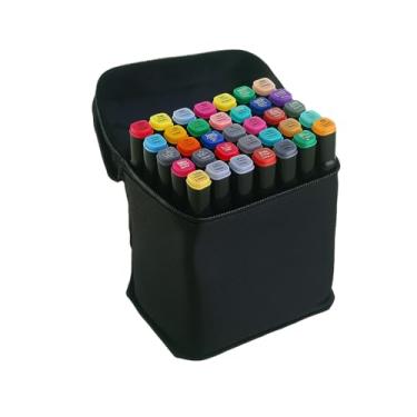 Imagem de Kit Canetinhas Ponta Dupla 36 Cores Vibrantes à Prova d’Água Estojo Escolar com Marcadores Coloridos para Desenho, Pintura, Caligrafia, Lettering, Arte Profissional Infantil e Estudantes Criativos