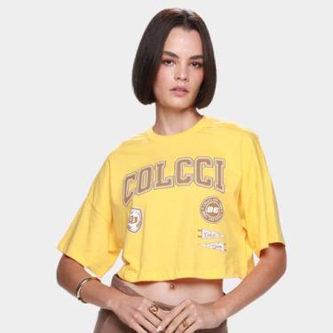 Imagem de Camiseta Cropped Colcci 1986 Feminina, Amarelo, M