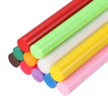 Imagem de PATIKIL Bastões de cola quente para pistola de cola, 11 peças de adesivos coloridos de derretimento a quente para projetos de artesanato DIY, decoração de arte, reparos domésticos, 11 cores (20 cm x 1