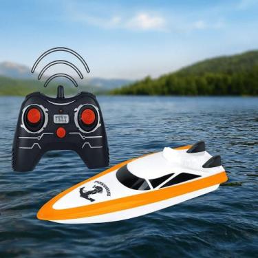 Imagem de Lancha Controle Remoto Barco RC Infantil Brinquedo Elétrico Aquático A