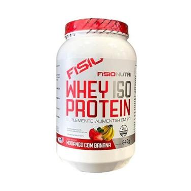 Imagem de Whey Iso Protein (840g), Morango c/Banana, FisioNutri