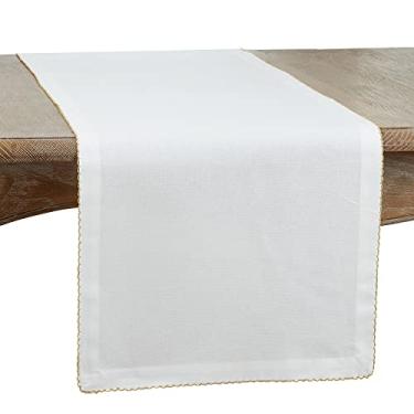 Imagem de SARO LIFESTYLE Toalha de mesa costurada Recotting Collection, 40 x 274 cm, dourada