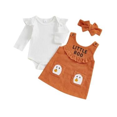 Imagem de Conjunto de roupa de Halloween para meninas MozikQin Little Boo 0-3M