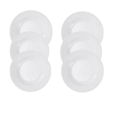 Imagem de Jogo Jantar 6 Pçs Prato Fundo Branco Melamina 25Cm 2009B