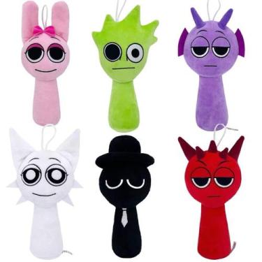 Imagem de Brinquedo de pelúcia Sprunki Game Wenda Grey 25 cm para crianças e adu