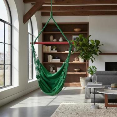 Imagem de Cadeira Rede Balanço Suspensa S/ Almofada Verde Bandeira - brianoredes