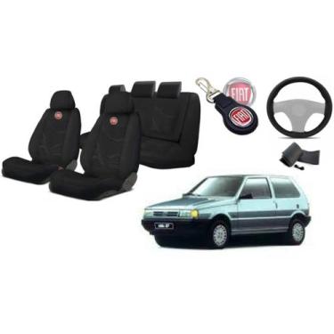 Imagem de Jogo Elegância Tecido Uno 1984-2004 + Capa Volante + Chaveiro Fiat - I