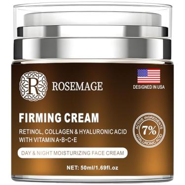 Imagem de Rosemage Creme Firmador Facial com Retinol, Colágeno e Ácido Hialurônico, Creme Hidratante Dia e Noite, 1,69 Fl Oz