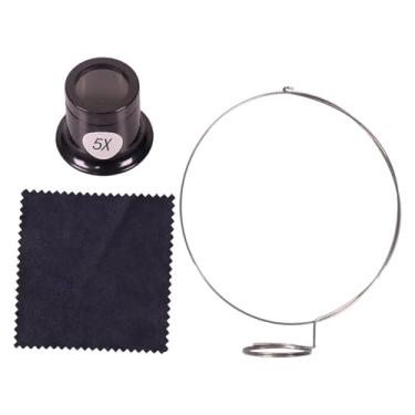 Imagem de UGPLM Lupa de Olho Lupa de Olho de Vidro Profissional Portátil Multifuncional de Joias Preta Reparo de Relógios para Joalheiros, 5x