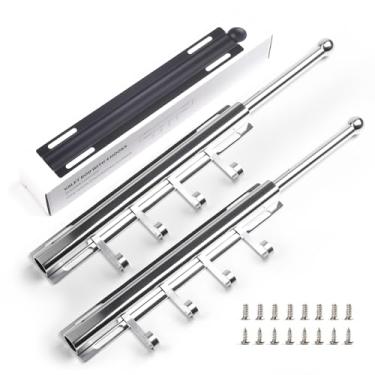 Imagem de BaiNong Vara de manobrista de 30,5 cm para armários com 4 ganchos (pacote com 2 pratas) para organização e armazenamento de roupas
