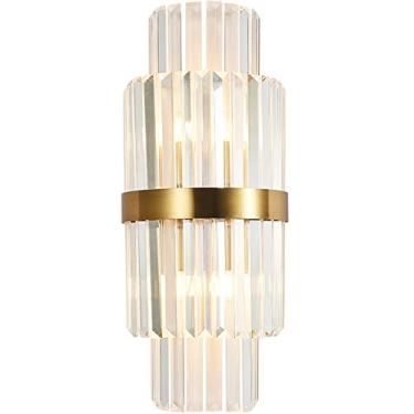 Imagem de Luminária de parede de cristal dourado de alta qualidade da moda, hotel, villa, sala de estar, quarto, estudo, corredor, ferragens, luminária de parede de ferro forjado, ouro 5