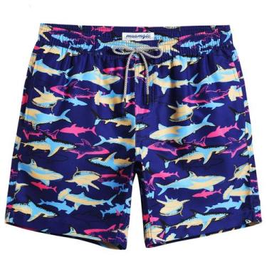 Imagem de Calções de banho magic Quick Dry Swim Shorts para homens Shark - maamg