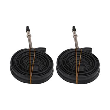 Imagem de ZJchao Tubo de Pneu de Bicicleta, Tubo Interno 700x23c, de Válvula Francesa Interior, de Pneu de Bicicleta 2 Peças para de Estrada (700X23C boca francesa 60)