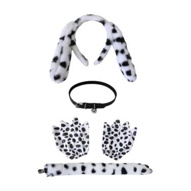 Imagem de Dynwave Conjunto de fantasia de cachorro com faixa de cabelo e acessórios macios para festa temática infantil e adulta