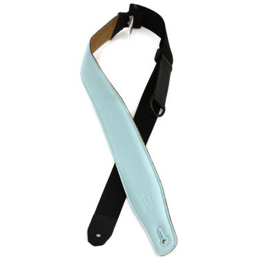 Imagem de Levy's Leathers Alça de guitarra de altura direita com tecnologia de ajuste rápido RipChord e parte de trás de camurça; 6,35 cm de largura acolchoada - Aqua (MRHGS-AQU)