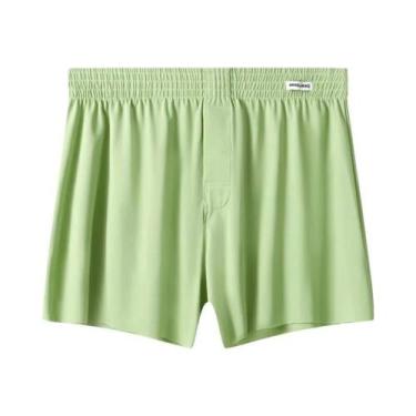 Imagem de Cuecas Boxer Masculinas De Tamanho Grande, Respiráveis, De Seda Gelada