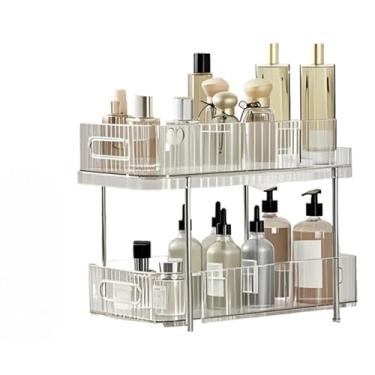 Imagem de Caixa Organizadora Em Camadas Para CosméTicos | Design Moderno | Para Bancada E Armazenamento DiáRio(2 Camada Transparente)