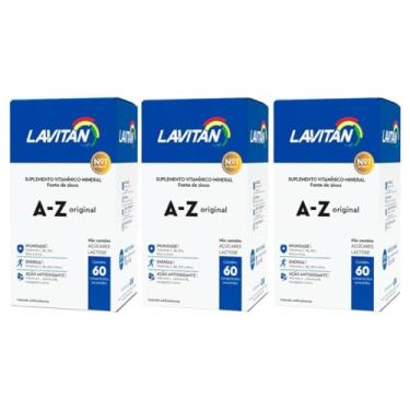Imagem de Kit 3 Lavitan Suplemento Vitamínico 60 Comprimidos Revestidos A-z Unissex Cimed
