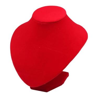 Imagem de simhoa Suporte de exibição de joias de manequim de pescoço, organizador de correntes e pingentes para apresentação de, superfície de tecido macio e, 20cm X 19.5cm