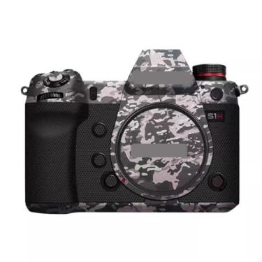 Imagem de S1H Adesivo antiarranhões para câmera Panasonic Lumix S1H película protetora decalques S1H (Camuflagem de campo)