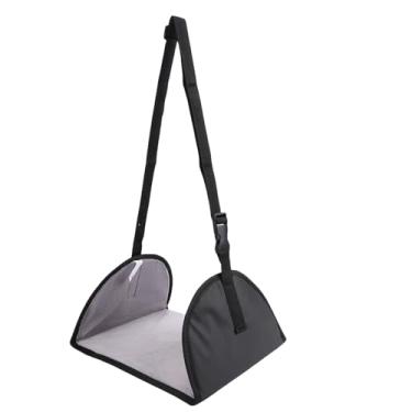 Imagem de SPYMINNPOO Rede para Pés de Avião, Alça Ajustável Portátil, Descanso para Pés de Avião, Apoio para Os Pés de Escritório para Relaxar Seus Pés, Acessórios para Mesa de Escritório de Viagem (Preto)