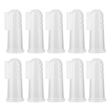 Imagem de Yctze Escova de Dentes Macia para Cães e Gatos, Limpador de Silicone para Animais de Estimação para Remoção de Tártaro e Placa, Com 10 Peças