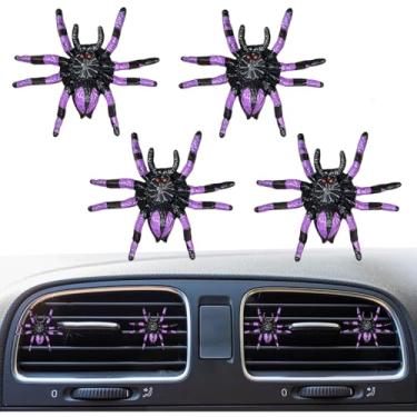 Imagem de 4 peças de clipe de ventilação de purificadores de ar de carro aranha, clipe de acabamento de ventilação de ar do painel de carro aranha engraçado, clipe de ventilação difusor de ar condicionado