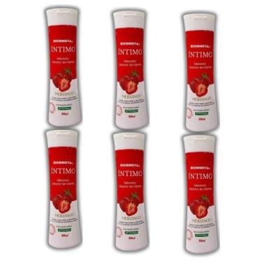 Imagem de Kit 6 Sabonetes Intimo Morango BioInnova 200 ml