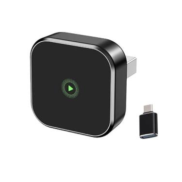 Imagem de Adaptador Wireless CarPlay e Android Auto 2 em 1 (Versão 2025), Conversor de Cabo para Sem Fio, Dongle USB Mini de Liga de Alumínio, Plug & Play, Encaixe Angular Discreto, Sem Atrasos para Carros 2016