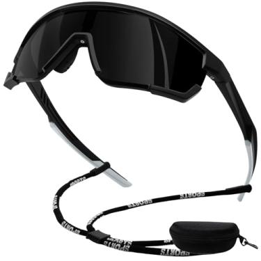 Imagem de KANASTAL Ciclismo Óculos de Sol Preto Esportivos Masculino Feminino Polarizado Oculos Escuro Envolventes UV400 Corrida Clássico Cycling Black Sunglasses para pesca esportiva -Pretos