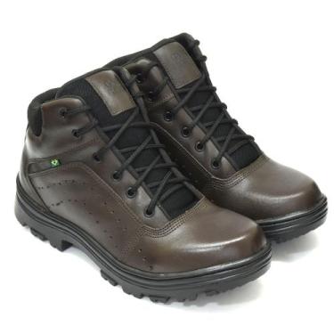 Imagem de Bota Coturno Marrom 100%Couro com C.A bico PVC REF:01 Marrom - GM GOD,