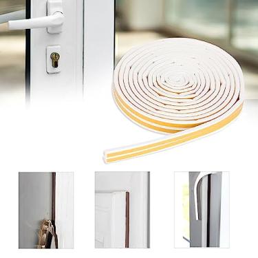 Imagem de Vedação de borracha, tira de vedação autoadesiva para janela de porta, isolamento acústico, calor, redução de ruído, 5 m, para recipientes de portas e janelas (branco)