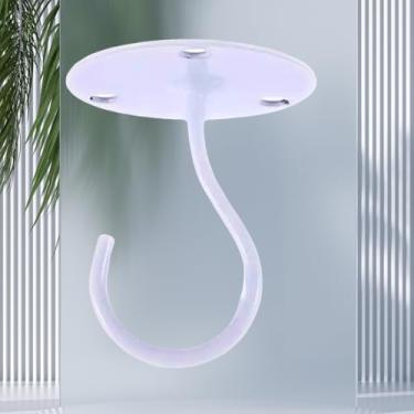 Imagem de Cabide de ferro resistente ganchos de montagem na parede e no teto para cestos pendurados em casa, jardim, lanternas, sinos de vento, plantadores, cabides grandes brancos 4