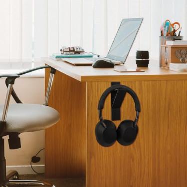 Imagem de Suporte de parede dobrável para fones de ouvido para jogos, compatível com fones de ouvido para jogos WH-1000XM5, QuietComfort Ultra, QC45, QC35 II (preto)