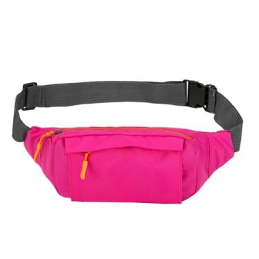 Imagem de Pochete para homens e mulheres, grande volume, impermeável, esportiva, bolsa de cintura com alça ajustável para corrida, viagem, caminhada, esportes, serve para todos os telefones, Rosa, Large, Lazer